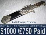Robert Klass,Dagger,Hewer,R.A.D.steel