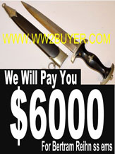 Bertram Reihn Rare SS 1933 pattern German Dagger Valuation WW2