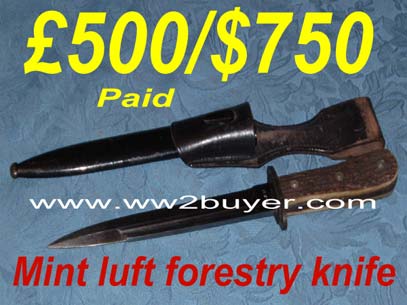 Luftwaffe forestry knife current valuation